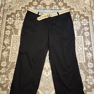 Tommy Hilfiger Austin Fit navy blue cotton ankle pants, belt, logo